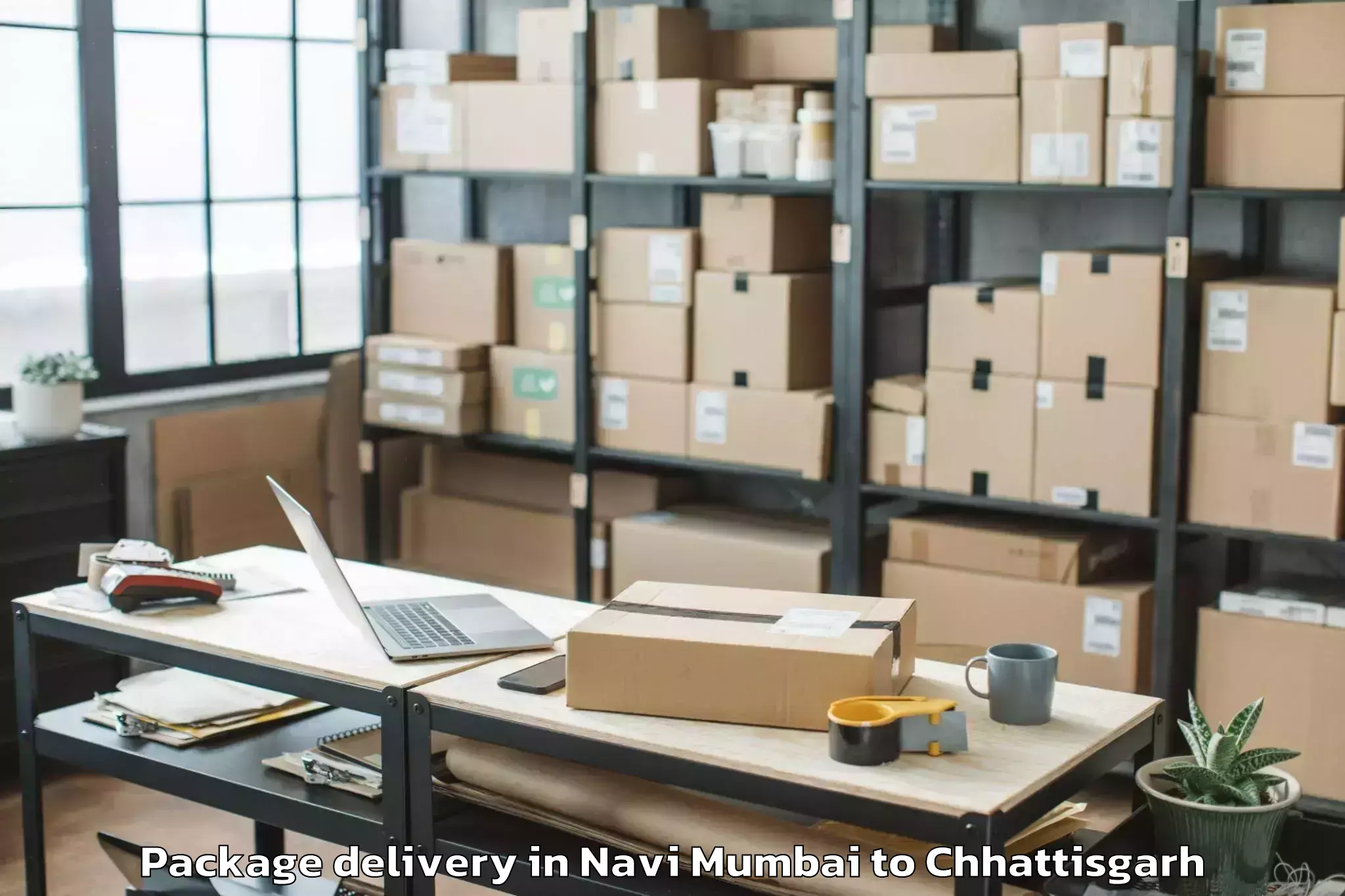 Book Your Navi Mumbai to Bhopalpattnam Package Delivery Today